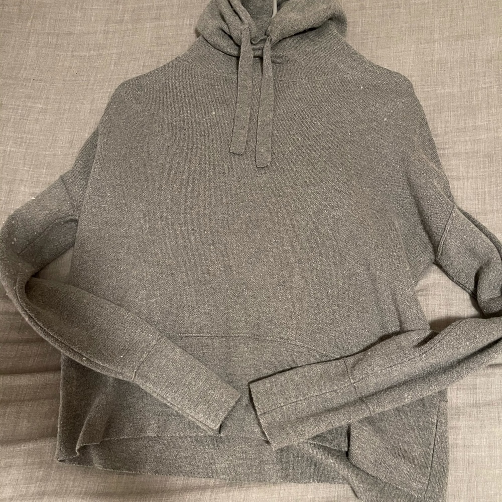 Turtle neck sweater hoodie.